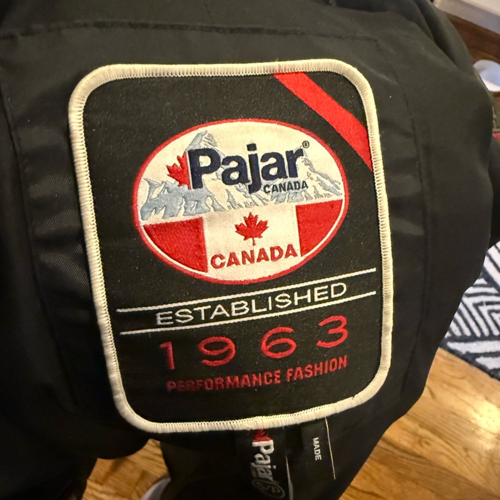 Pajar Canada Black Jacket with Red and White Logo